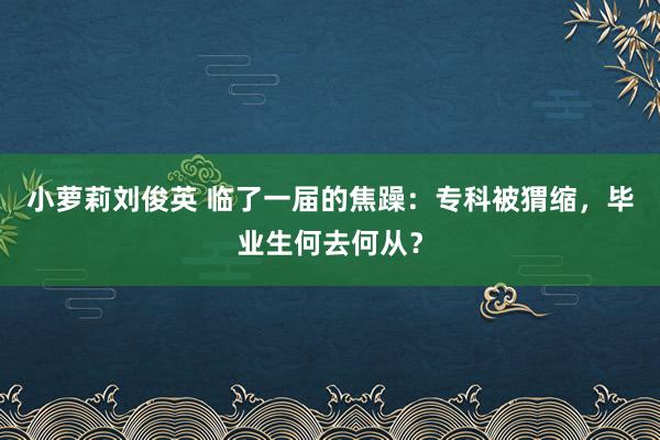 小萝莉刘俊英 临了一届的焦躁：专科被猬缩，毕业生何去何从？